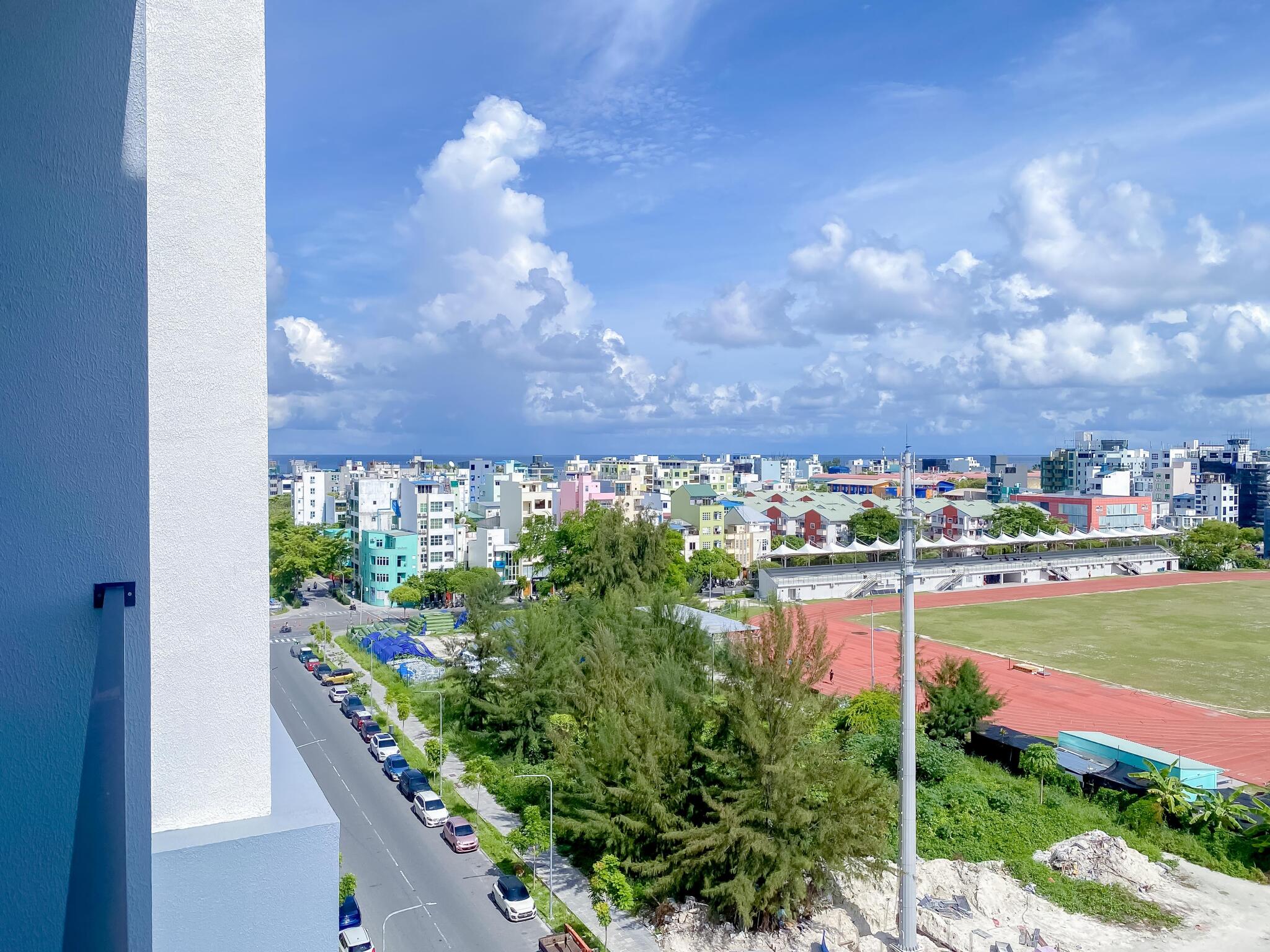 Living room — 3-bedroom apartment for rent in Hulhumalé, The Creek View, Maldives — interior design